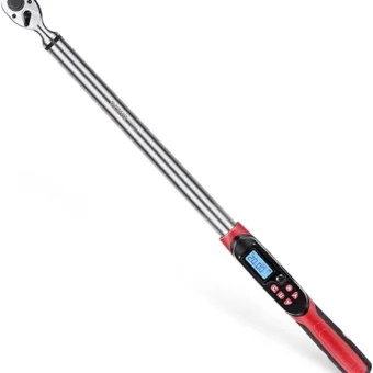 1/2 Inch Drive Digital Torque Wrench 12.5-250.8 ft-lbs(17-340Nm), Electric Torque Wrench with Buzzer& LED Indicator& Preset Value& Data Storage,...