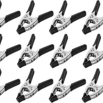 12 Pack - 6" inch Spring Clamp Large Super Heavy Duty Spring Metal Black - 3 inch Jaw opening