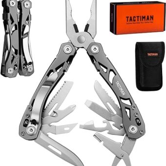 15-in-1 Multi Tool Pocket Knife, Tactical Multitool Knife Pliers, Camping Survival Gear with Knife Saw Scissors Serrated Blade Bottle Can Opener...