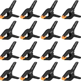 16 Pack Spring Clamps - 3.5 Inch Small Clamps for Backdrop Stand, Heavy Duty Clamps, Plastic Clips for Crafts and Backdrop Clips Clamps - Backdrop...