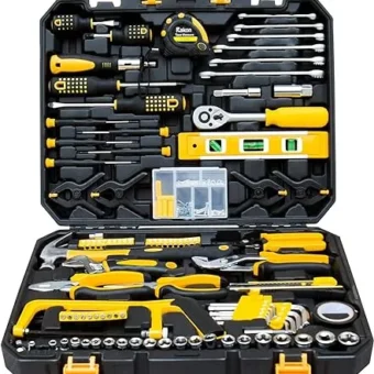 198-Piece Tool Set General Household Hand Tool Kit with Plastic Tool Box Storage Case