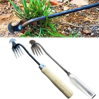 2 Pieces Garden Weeding Rake, New Sharp and Durable with Root Weeding Tool for Home Garden Shovel, Backyard Loosening Farm Planting Weeding (11.8...