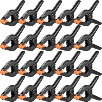 20 Packs Spring Clamps, 3.5 inch Spring Clamps Heavy Duty for Crafts and Professional Plastic Spring Clamps for Woodworking, Small Spring Clips...