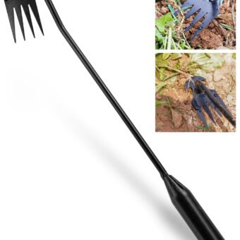 2024 Artifact Uprooting Weeding Tool, 16 Inch Black Long Handle Weed Puller Tool, 4 Teeth Manganese Steel Forged Gardening Hand Weeder, Seniors...