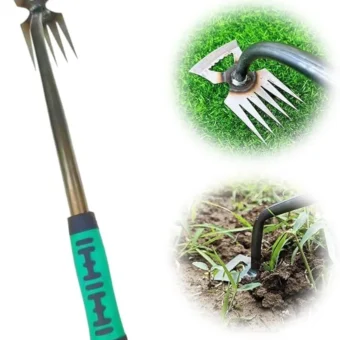 2024 Upgrade Weed Puller Tool, 20in Gardening Hand Weeder Tools Metal Leverage Base and V-Shaped Fork, Weeding Artifact Uprooting Weeding Tool...