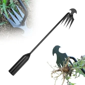 2024 Upgrade Weed Puller Tool, Weeding Artifact Uprooting Weeding Tool, 4 Teeths Dual Purpose Manual Weeders Tool, Multifunctional Hand Weeder...