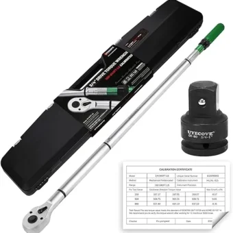 3/4-Inch Drive Click Torque Wrench with 3/4-1 Adaptor, 160-840FT.LB/217-1139N.M Torque Wrench 3/4, Dual Range Scales Graduated in FT.LB and N.M