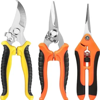 3 Pack Garden Pruning Shears, Stainless Steel Garden Shears, Gardening Shears, Gardening Scissors, Garden Scissors, Garden Clippers, Pruning Snips,...