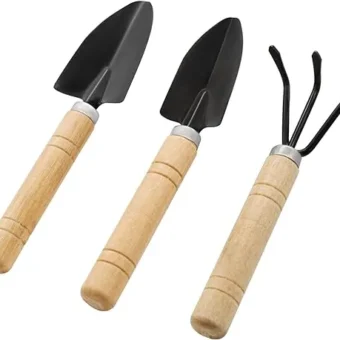 3Pcs Mini Gardening Tools, Portable Premium Sturdy Small Gardening Hand Tools with Non-Slip Handles, Shovel and Rake Set for Indoor Gardening,...