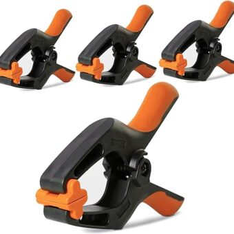 4-Pack Spring Clamps Heavy Duty - 6 Inch Large Plastic Clamps for Crafts and Pool Cover Clips with 3 Inch Jaw Opening- Wodworking Clamps for Cover...