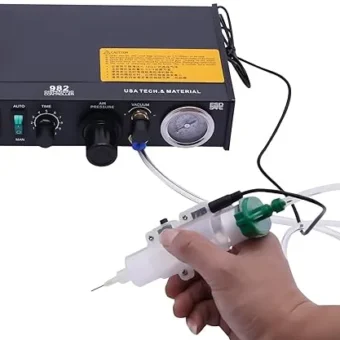 982 Pneumatic Glue Dispenser Solder Paste Controller,110V 60Hz Glue Liquid Adhesive Dispenser,Semi-Automatic/Manual Operations Dropper Machine