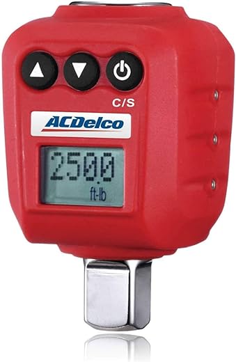 ACDelco ARM602-4A 1/2” (25 to 250 ft-lbs.) Heavy Duty Digital Torque Adapter with Buzzer and LED Flash Notification – ISO 6789 Standards with...