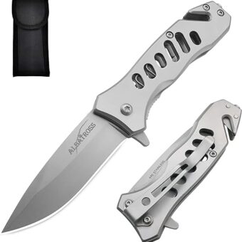 ALBATROSS EDC Cool Sharp Tactical Folding Pocket Knife,SpeedSafe Spring Assisted Opening Knifes with Liner Lock,Pocketclip,Glass Breaker,Seatbelt...