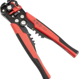 Amazon Basics Self-Adjusting Wire Stripper, Black/Red