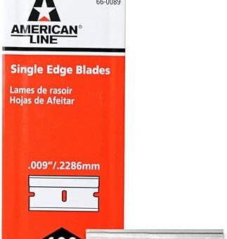 American Line Single Edge Razor Blades - 100 Blades - .009" Heavy Duty High Carbon Steel Utility Blades with Aluminum Backing - Fit Box Cutters and...