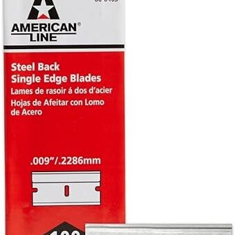 American Line Single Edge Razor Blades - 100-Pack - 0.009" Heavy Duty High Carbon Steel for Extra Durability and Long Life - 66-0403