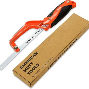 AMERICAN MUTT TOOLS 10" Mini Hacksaw for Metal – Compact Hack Saw with Bimetal Blade – Metal Cutting Saw, Small Hacksaw for Metal, Hack Saws for...