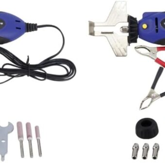 and Blue Mini Kit Tool Machine with Grinder Filing Electric Hand-Sharpening Grinding Chainsaw Chain Wrench V Sharpener Handheld (Color : Blue, Size...