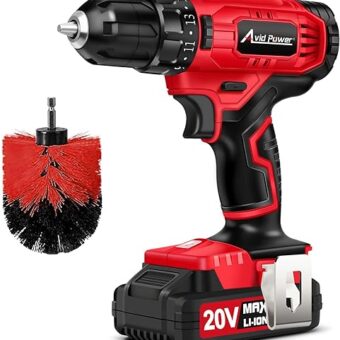 AVID POWER 20V Cordless Drill Set, 320 In-lbs Torque Power Drill/Driver Kit with Drill Brush, 2 Variable Speed, 3/8'' Keyless Chuck (Drill Bit Set...