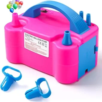 Balloon Pump Electric, Portable Automatic Dual Nozzle Inflator 110V 600W with Tying Tools for Birthday Gender Reveal Baby Shower Balloons Party...