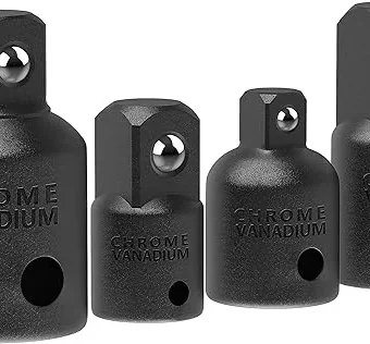 Bates- Impact Socket Adapter and Reducer Set, 4-pcs, Impact Sockets Adapter Sets, Impact Adapter, Socket Adapter Set, 1/2 to 3/8 Socket Adapter,...