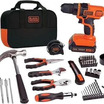 BLACK+DECKER 20V Max Drill & Home Tool Kit, 68 Piece (LDX120PK)