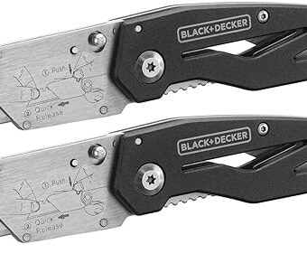 BLACK+DECKER Utility Knife, Folding, 2 Pack (BDHT10001)