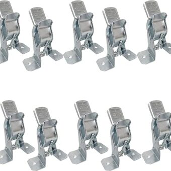 Bulldog Clamp (10 Pack) Spring Grip Garage Closet Wall Organizer for Brooms, Mops, Rakes, Etc.