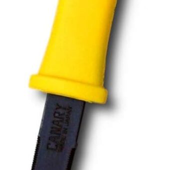 CANARY Corrugated Cardboard Cutter Dan Chan, Safety Box Cutter Knife [Non-Stick Fluorine Coating Blade], Made in JAPAN, Yellow (DC-190F-1)