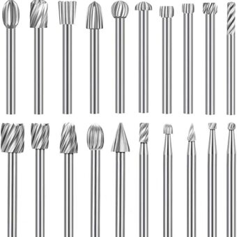 Carving Bits Wood Engraving Router Bit with 1/8"(3mm) Shank, 20Pcs HSS Different Burr Set to Meet Your Different Needs, Durable Rotary Tools...