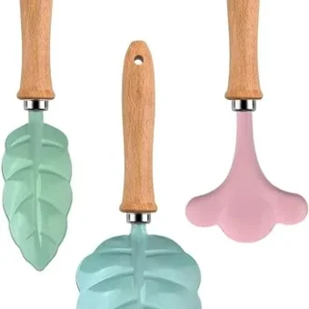 Children Planting Tools Kids Gardening Tool Set 3/4pcs Leaf Shape Shovel Small Rake Non-Slip Handle Transplanting Weeding Wood Hand 3pcs