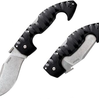 COLD STEEL Spartan 4.5 in Japanese AUS10A Blade Tactical Pocket Folding Knife w/Tri-Ad Lock and Griv-Ex Handle w/Steel Liners