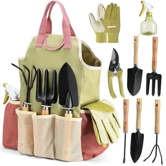 Complete Garden Tool Kit Comes With Bag & Gloves,Garden Tool Set with Spray-Bottle Indoors & Outdoors - Durable Garden Tools Set Ideal Tool Kit...