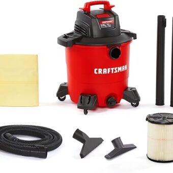 CRAFTSMAN CMXEVBE17590 9 Gallon 4.25 Peak HP Wet/Dry Vac, General Purpose Portable Shop Vacuum with Attachments