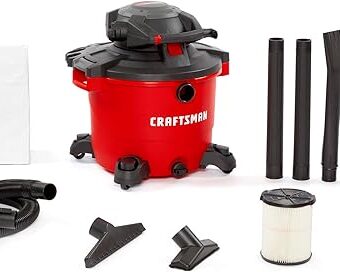 CRAFTSMAN CMXEVBE17607 16 Gallon 6.5 Peak HP Wet/Dry Vac with Detachable Leaf Blower, Heavy-Duty Shop Vacuum with Attachments