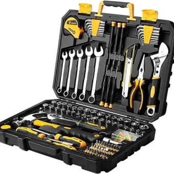 DEKOPRO 158 Piece Tool Set-General Household Hand Tool Kit,Auto Repair Tool Set, with Plastic Toolbox Storage Case