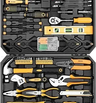 DEKOPRO 228 Piece Socket Wrench Auto Repair Tool Combination Package Mixed Tool Set Hand Tool Kit with Plastic Toolbox Storage Case