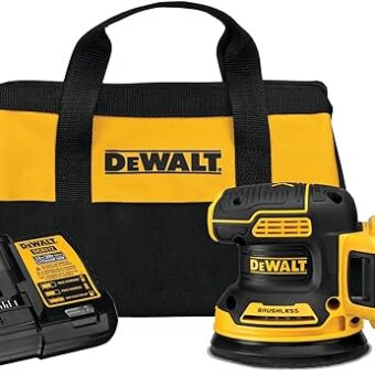 DEWALT 20V MAX Sander, Cordless, 5-Inch, 2.Ah, 8,000-12,000 OPM, Variable Speed Dial, Storage Bag, Battery and Charger Included (DCW210D1)