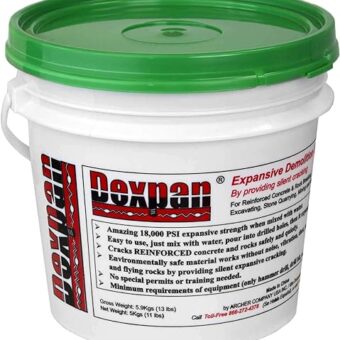 Dexpan Expansive Demolition Grout 11 Lb. Bucket for Rock Breaking, Concrete Cutting, Excavating. Alternative to Demolition Jack Hammer Breaker,...