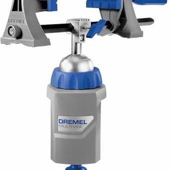 Dremel 2500-01 Rotary Tool Multi-Vise, 3-in-1 Attachment with 360 Degree Stationary Vise, Stand-Alone Clamp, and Tool Holder , Grey