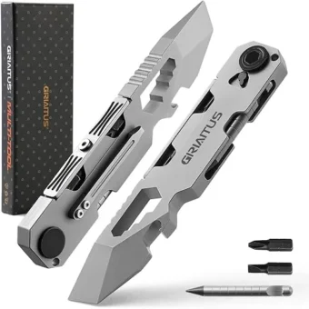 EDC Pry Bar Multitool with Bi-Directional Ratchet Screwdriver & Everlasting Pen, Wrenches, Crowbar, Bottle and Box Openers - Your Versatile...