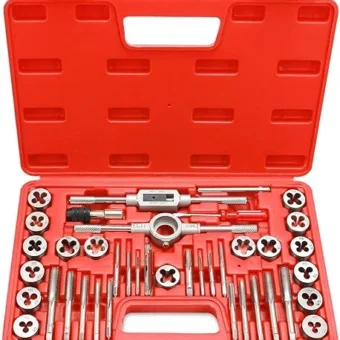 EFFICERE 40-Piece Premium Tap and Die Set, Metric Screw Threads M3, M4, M5, M6, M7, M8, M10, M12, Both Coarse and Fine Types | Essential Threading...