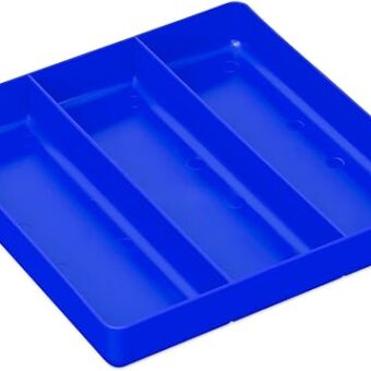 Ernst Manufacturing Toolchest Tray: Stackable Garage Organizer Tray in Blue with 3 Compartments - Ideal for Trades, Mechanics, Electricians,...