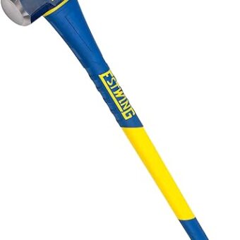 Estwing 8-Pound Hard Face Sledge Hammer for Demolition/Stake Driving, 50-55 HRC, 36-Inch Fiberglass Handle, Overstrike Protection, Textured Grip