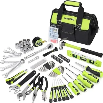 FASTPRO 236-Piece Home Repairing Tool Set, Mechanics Hand Tool Kit with 12-Inch Wide Mouth Open Storage Bag, Household Tool Set for DIY, Home...