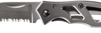 Gerber Gear Paraframe Mini Knife, Serrated Edge, Stainless Steel [22-48484]