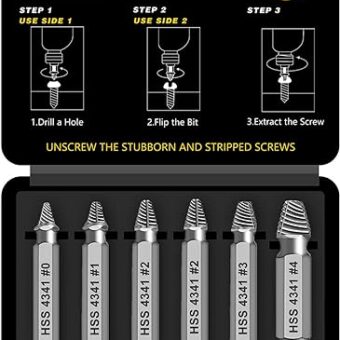 Gifts for Men,Damaged Screw Extractor Set -Father's Day Gifts for Dad,Mens Gifts for Him,Husband,Remover for Stripped Screws Nuts & Bolts Drill Bit...