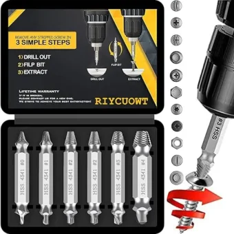 Gifts for Men,Damaged Screw Extractor Set -Father's Day Gifts for Dad,Mens Gifts for Him,Husband,Remover for Stripped Screws Nuts & Bolts Drill Bit...