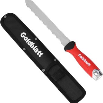 Goldblatt Insulation Knife, 8 Inch Stainless Steel Blade - Serrated Sharp Double Side Utility Knife Tool for Cutting Heat Material, Styrofoam -...