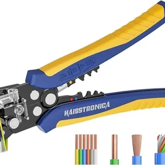 haisstronica Self-Adjusting Wire Stripper, 3 in 1 Stripper/Cutter/Crimping Heavy Duty Automatic Electrical Wire Strippers for 10-24 AWG